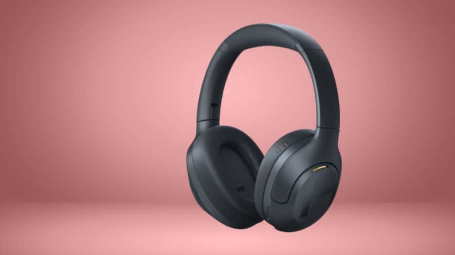 headphone bluetooth sobre um fundo avermelhado